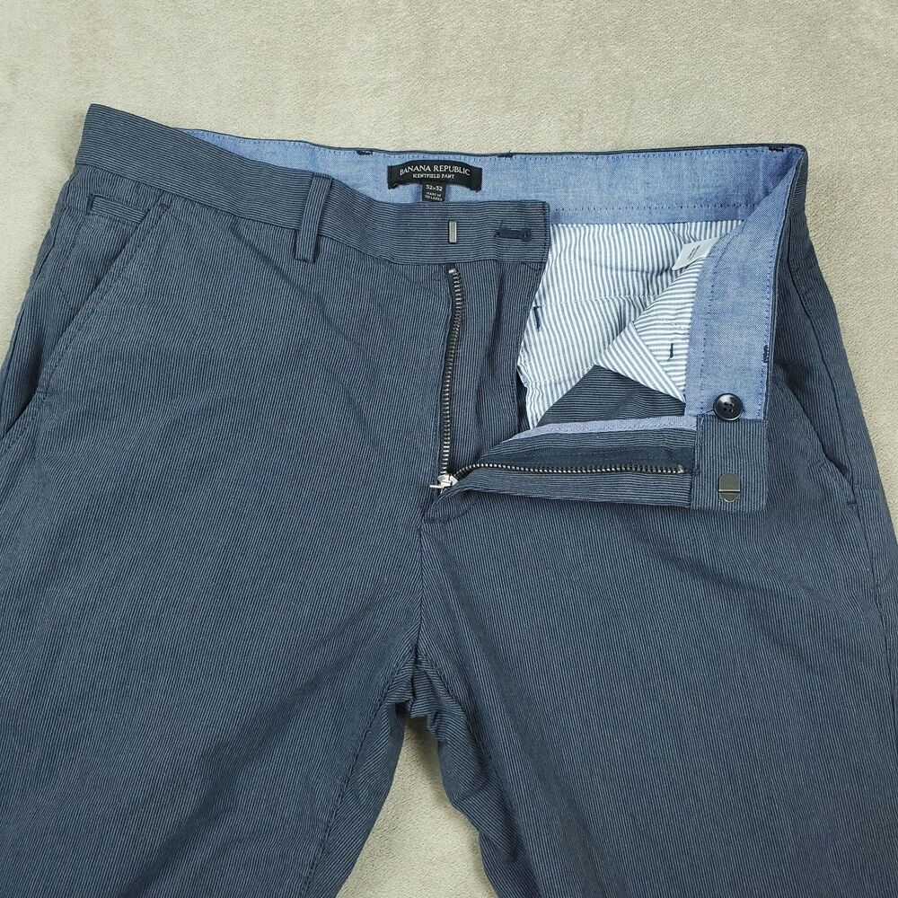 Banana Republic Kentfield Pants Mens 32x32 Blue Gray 100% Cotton Chino - Picture 4 of 13